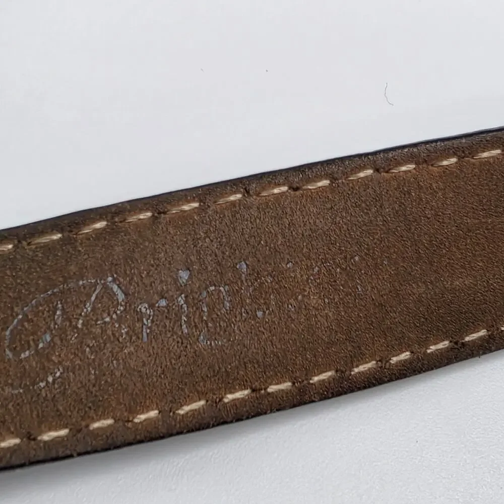 Brighton Women's Leather Belt Brown Rectangle Silver Buckle Size 38